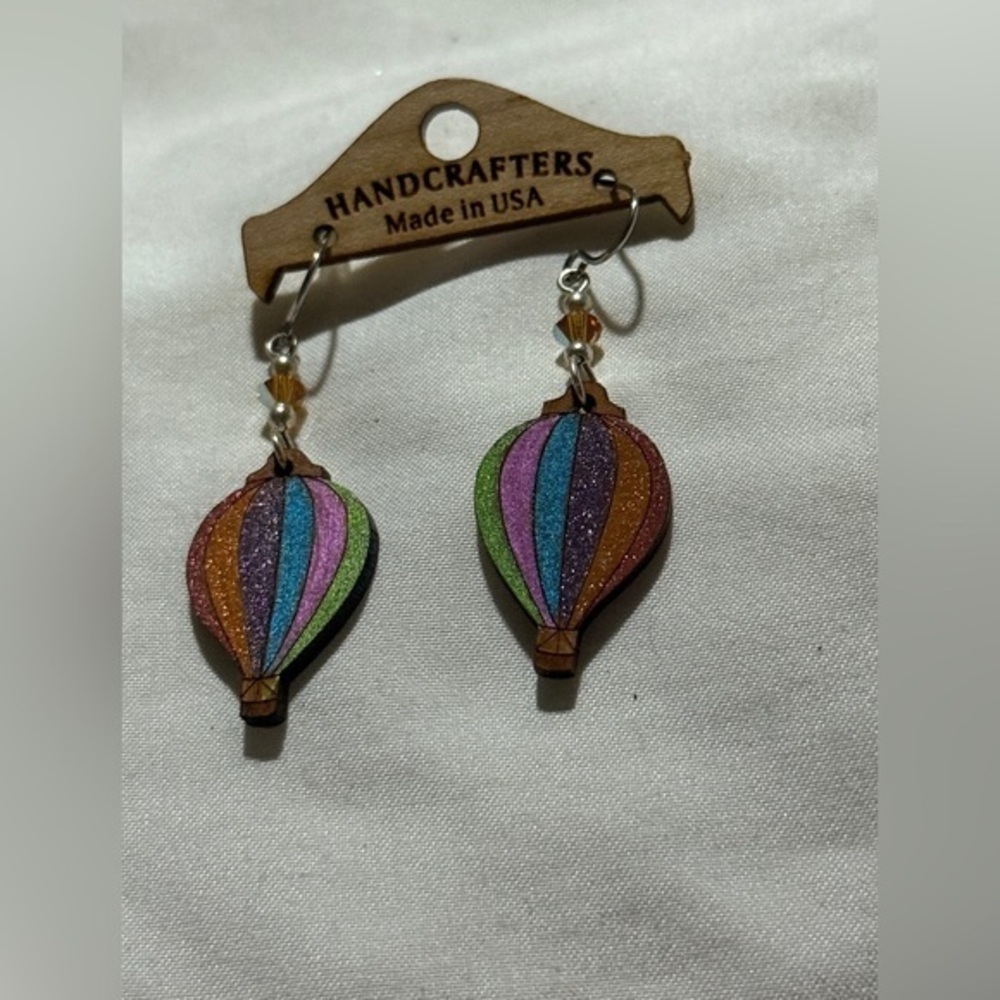 Handmade Colorful Hot Air Balloon Earrings